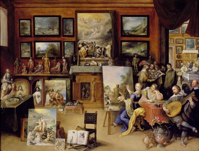 Pictura, Poesis und Musica in einer Prunkkammer von Frans II Francken the Younger